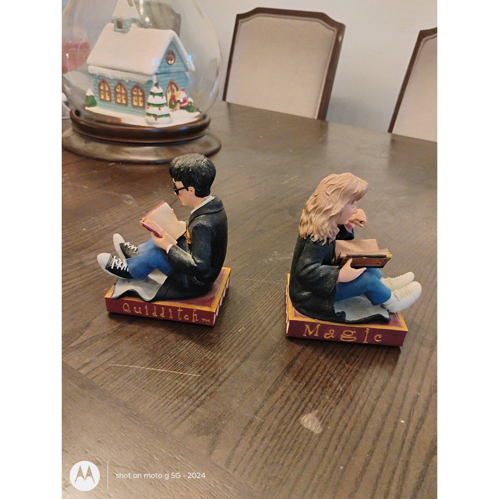 Harry Potter Hermione Granger Bookends Set Resin Figures Quidditch Magic Decor